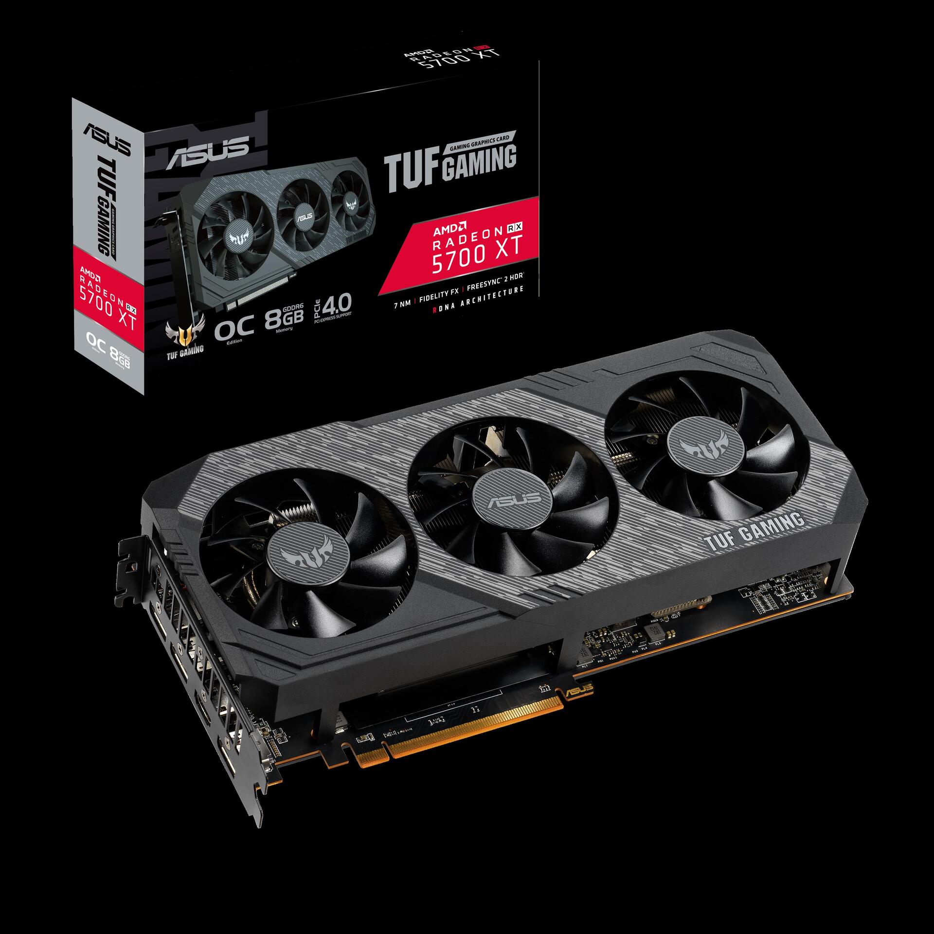 ASUS TUF 3-RX5700XT-O8G-GAMING - OC Edition - Grafikkarten - Radeon RX 5700 XT - 8GB GDDR6 - PCIe 4,0 x16 - HDMI, 3 x DisplayPort (90YV0DA0-M0NA00)