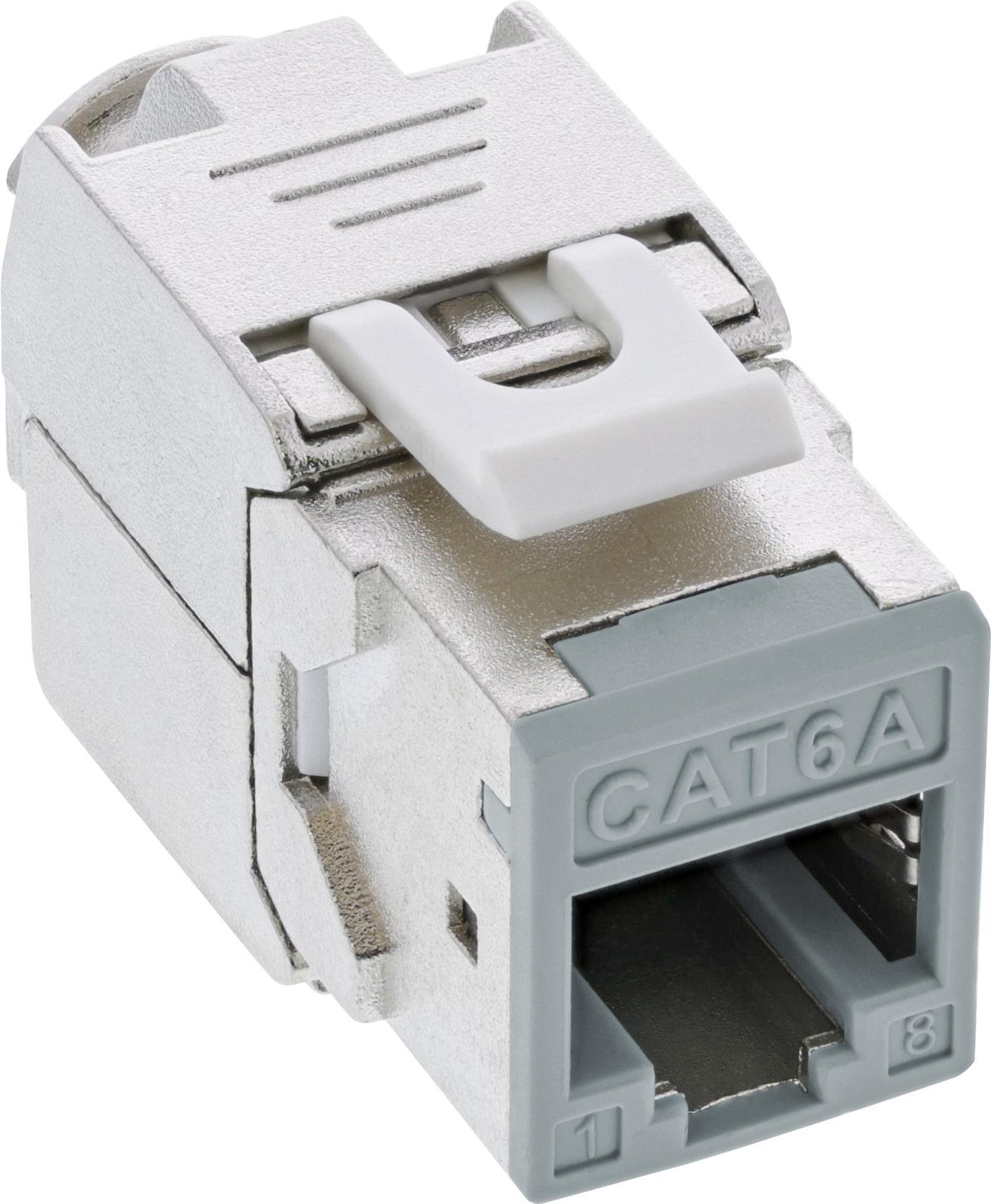 InLine Pack da 8 Keystone RJ45 jack schermato Cat.6A grigio