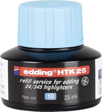 Edding HTK 25 ricarica per evidenziatori Azzurro 25 ml (edding HTK 25 Bottled Refill Ink for Highlighter Pens 25ml Light Blue -