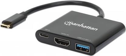 Manhattan 130622 replicatore di porte e docking station per notebook Cablato USB 3.2 Gen 1 [3.1 Gen 1] Type-C Nero (USB-C Dock: