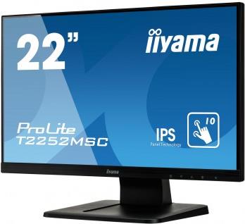 Iiyama ProLite T2252MSC-B1 - LED-Monitor - 55.9 cm ( 55,90cm (22) ) - Touchscreen - 1920 x 1080 - IPS - 250 cd/m² - 1000:1 - 7 ms - HDMI, VGA, DisplayPort - Lautsprecher - Schwarz