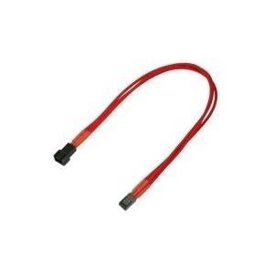 Nanoxia - Verlängerungskabel für Lüfterspannungsversorgung - Molex, 3-polig (M) - Molex, 3-polig (W) - 30cm - Rot (900300017)