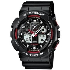 Casio Armbanduhr GA-100-1A4ER (B x H) 51.20 mm x 55 mm Schwarz, Rot Gehäusematerial=Kunstharz Material (Armband)=Kunstharz Cas (GA-100-1A4ER)