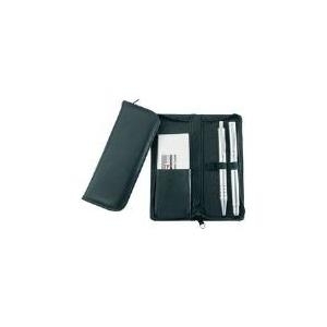 Alassio Schreibgeräte-Etui, für 3 Schreibgeräte, schwarz aus Leder, mit Kreditkartenfach an der linken Seite (2603)