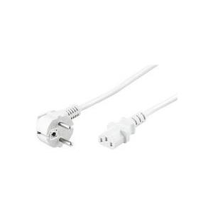 MicroConnect - Stromkabel - CEE 7/7 (M) gewinkelt bis IEC 60320 C13 - 16 A - 3 m - weiß