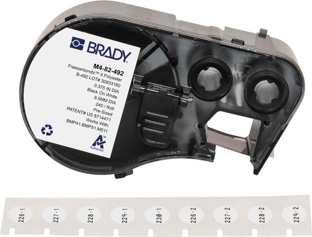 Brady M4-82-492 etichetta per stampante Nero, Bianco Etichetta per stampante autoadesiva (BMP41/BMP51/BMP53/M511 - FreezerBondz