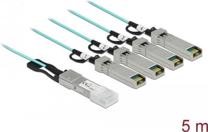 Delock Cavo ottico attivo QSFP a 4 x SFP 5 m