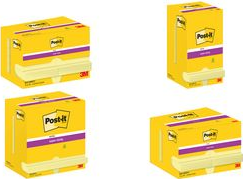 Foglietti riposizionabili Super Sticky Notes Post-itÃ‚Â® Giallo Canary 48x73 mm 12 blocchetti da 90 ff - 7100290169