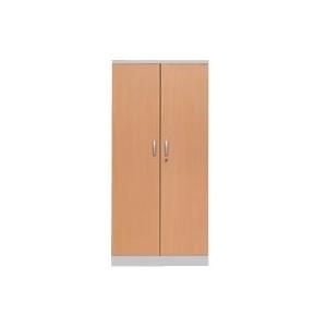 STAHLSCHRANK SILBER/BUCHE (100119)