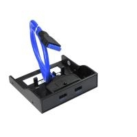 Alcasa FP-1074 - 19 Pin Header - 2x USB 3.0 Typ A - Männlich/weiblich - Schwarz - Blau (FP-1074)