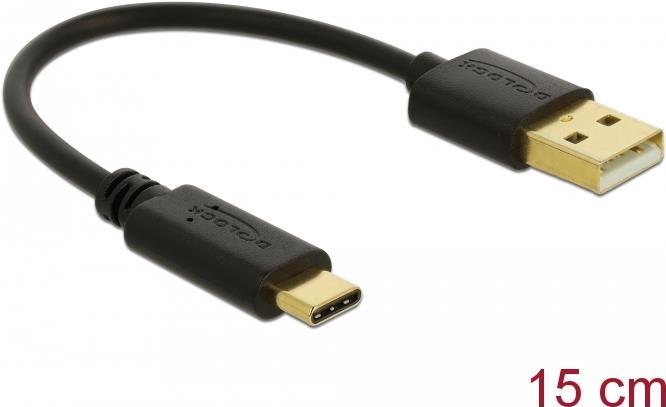 Delock Cavo di ricarica USB da tipo A a USB tipo C da 15 cm