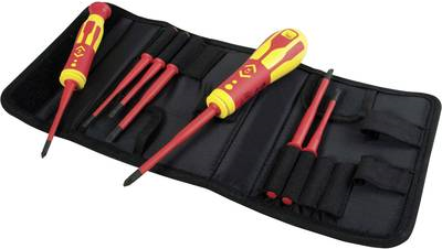C.K. VDE Wechselklingen-Set 10teilig Schlitz, Kreuzschlitz Pozidriv, Plus/Minus (T4925)