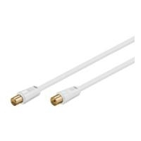 Wentronic Goobay Antennen Anschlusskabel, 100% geschirmt, vergoldet, Weiß, 2.5 m - Koax-Stecker  Koax-Buchse (67283)