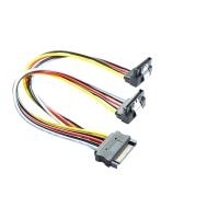 SATA Y-Stromkabel, SATA Stecker an 2x SATA Buchse 90° nach unten gewinkelt, Good Connections® (5021-2SBWSS)