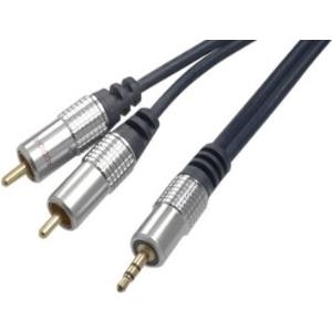 Shiverpeaks - Kabel - 1 x 3,5 mm Klinken (M) - 2 x RCA (M) - 5,0m - blau (30832-5SPP)