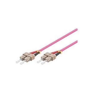 MicroConnect - Netzwerkkabel - SC/UPC Multi-Modus (M) bis SC/UPC Multi-Modus (M) - 1 m - Glasfaser - 50/125 Mikrometer - OM4 - halogenfrei - Erikaviolett