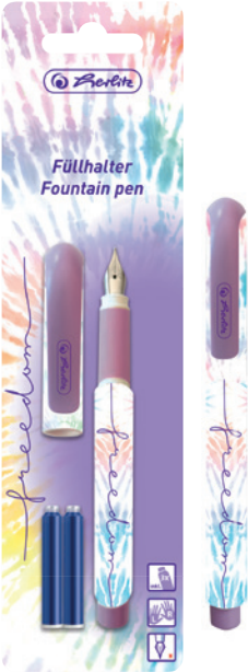 Herlitz New Batik Freedom penna stilografica Sistema di riempimento della cartuccia Viola Bianco 1 pz (New Batik Freedom)