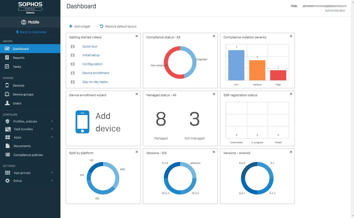Sophos Mobile Control Advanced - Abonnement-Lizenzerweiterung (1 Monat) - 1 Benutzer - Volumen - 200-499 Lizenzen - Pocket PC, Android, iOS, Windows Phone (MCAI0CTAA)