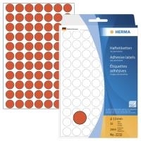 HERMA - Permanentklebeetiketten - Rot - 13 mm rund 2464 Etikett(en) (32 Bogen x 77) (2232)