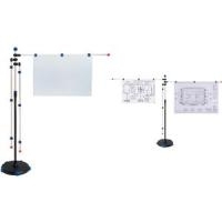 HEBEL Mobil Presenter, mit Teleskopauszug, grau 3 Alu-Schwenkarme DIN A0 mit 3 Magnetclips (62560-84)