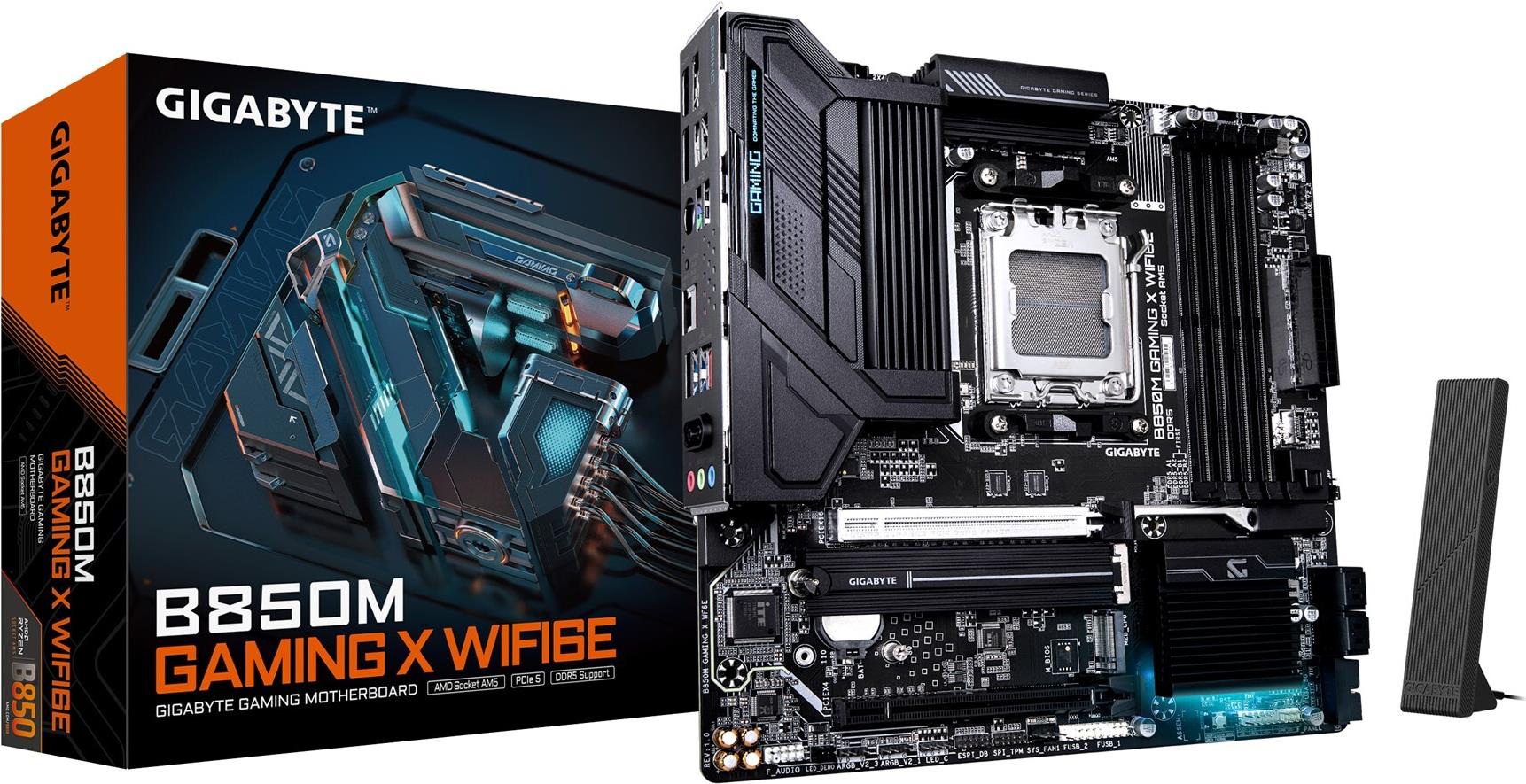 GIGABYTE B850M GAMING X WIFI6E Scheda Madre - Processori AMD Ryzen Serie 9000 VRM Digitale 1022 fasi fino a 8200MHz DDR5 (OC) 1