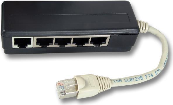 ISDN Adapter 5-port terminiert RJ45-Stecker / 2 RJ45 Buchse (K5117.015)