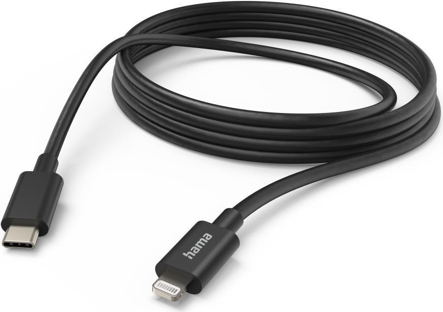 Hama 00201599 cavo Lightning 3 m Nero (Hama Charging/Data USB-C to Lightning Cable 480Mbps 3 Metre Black)