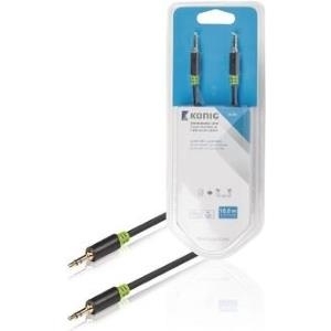 Nedis König - Audiokabel - Mini-Phone Stereo 3,5 mm (M) bis Mini-Phone Stereo 3,5 mm (M) - 10 m - Grau, Anthrazit (KNA22000E100)