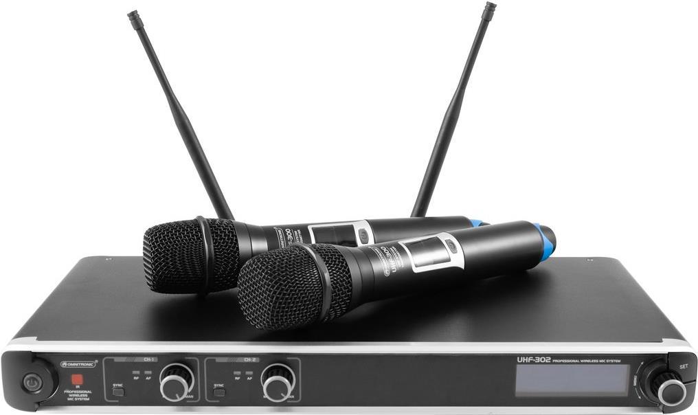 Omnitronic UHF-302 Hand Mikrofon-Set Übertragungsart (Details):Funk Metallgehäuse (13063302)