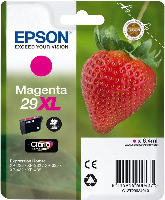 ORIGINAL Epson Cartuccia d'inchiostro magenta C13T29934012 29 XL 450 Seiten 64ml XL