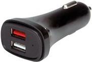 Value - Auto-Netzteil - 18 Watt - 3 A - Quick Charge 3.0 - 2 Ausgabeanschlussstellen (2 x USB) - Schwarz