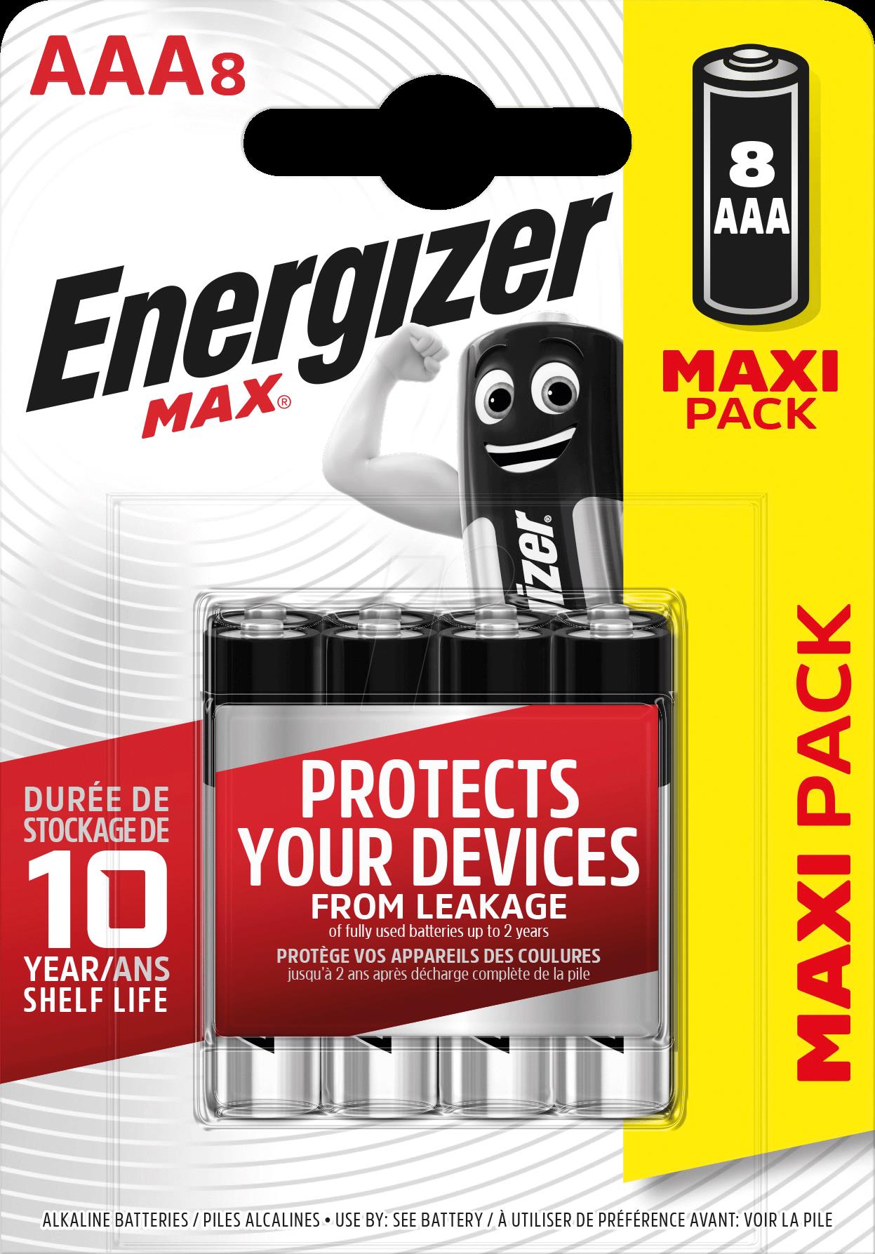 Energizer Batterie Max Alkaline AAA/Micro/LR03 8 St./Pack. (E301530900)