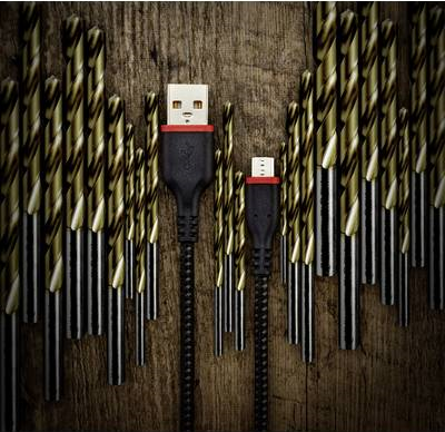 Renkforce USB 2.0 Anschlusskabel [1x USB 2.0 Stecker A - 1x USB 2.0 Stecker Micro-B] 1 m Schwarz reißfest (Strong)