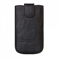 style for mobile Bugatti SlimCase Unique Size L - Tasche für Mobiltelefon - Echt Leder - Kohle (07807)