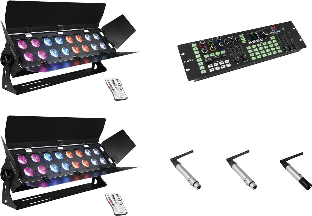 EUROLITE Set 2x Stage Panel 16 + Color Chief + QuickDMX Sender + 2x Empfänger (20000485)