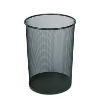 Rubbermaid Papierkorb Concept Collection, 19 Liter, schwarz rund, aus Drahtgeflecht, eingefasster Rand, fester Stahl- - 1 Stück (FGWMB20BK)