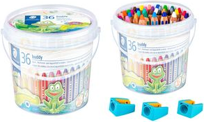 Staedtler Buddy esagonale buntstift 36 bucket spitzer la matita colorata ideale per bambini 760 cm (3 ") 1 Times di cera colora