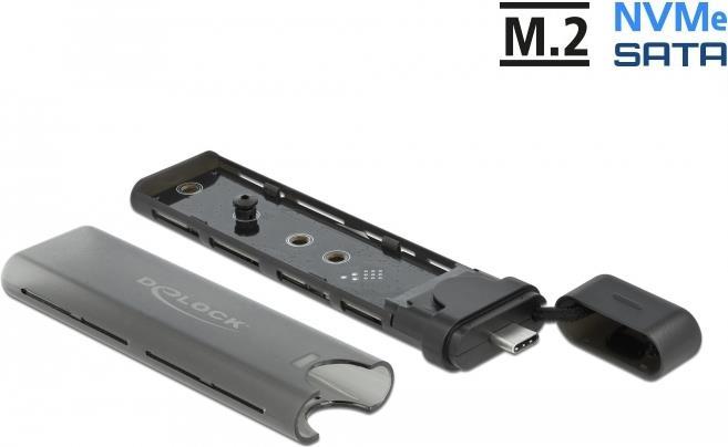 DeLOCK Custodia esterna USB Type-C Combo per M.2 NVMe PCIe o SATA SSD - senza attrezzi (Delock - lagringspakning - M.2 NVMe Ca)