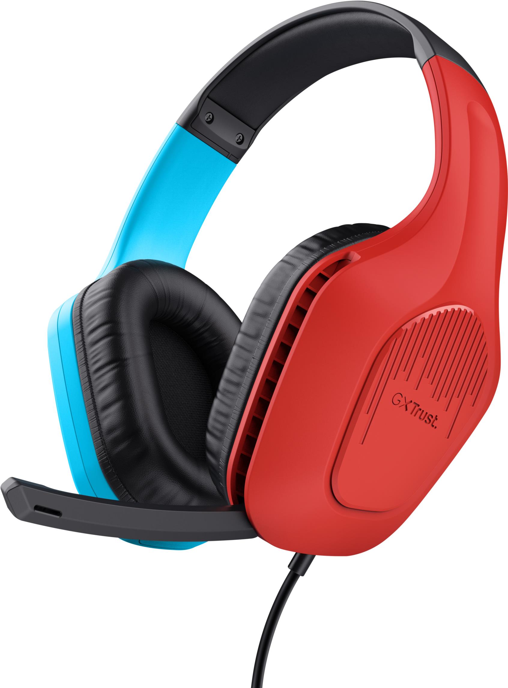 Trust GXT 416S Zirox Auricolare Cablato A Padiglione Gaming Nero Ciano Rosso