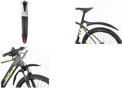 FISCHER Fahrrad-Spritzschutz-Set 66,00cm (26)-29 (66,04 - 73,66 cm) aus Kunststoff, mit Schnellverschluss, zur Anbringung - 1 Stück (85968)