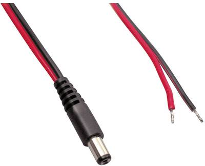 TRU COMPONENTS Niedervolt-Anschlusskabel Niedervolt-Stecker - offene Kabelenden 5.50 mm 2.10 mm 0.50 m 1 St. (TC-2511264)