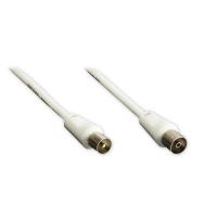 GOOD CONNECTIONS - Antennenkabel - Koax Stecker-> Koax Buchse - gerade - 1.5 m - Weiss