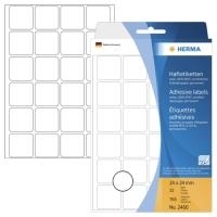 HERMA - Permanente, selbstklebende Papieretiketten - weiß - 24 x 24 mm 768 Etikett(en) (32 Bogen x 24) (2460)