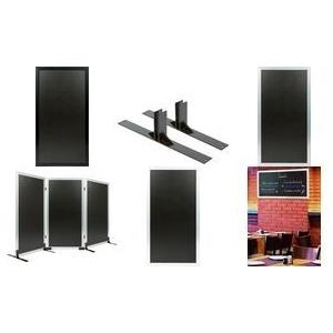 Securit Metallfüße für Trennwand MULTI BOARD, schwarz aus Metall, Maße: (B)100 x (H)400 mm, wird zur Aufstellung - 1 Stück (SBM-FEET)