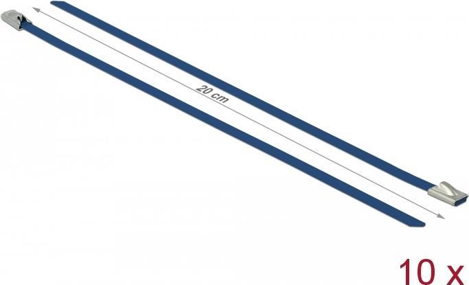 DeLOCK - Kabelbinder - 20cm - Blau (Packung mit 10) (18793)