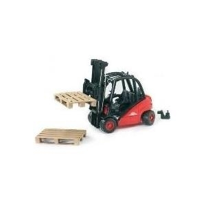 BRUDER Carrello elevatore Linde H30D con 2 pallet ABS sintetico nero - veicolo giocattolo rosso (02511)