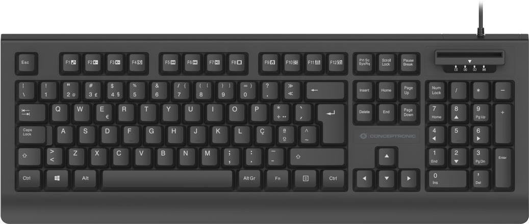 Conceptronic KAYNE01PT tastiera Ufficio USB QWERTY Portoghese Nero