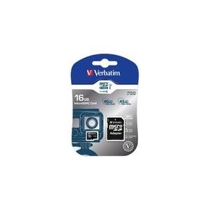 Verbatim PRO - Flash-Speicherkarte (SD-Adapter inbegriffen) - 16GB - UHS Class 3 / Class10 - 300x/600x - microSDHC UHS-I (47040)