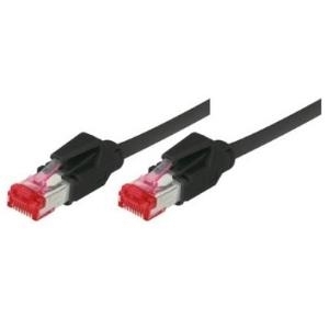 Patchkabel S/FTP, PiMF, Cat 6, schwarz, 0,5 m halogenfrei, mit Draka-Kabel und Hirosesteckern TM21 (bisherige Bezeichnung S/STP) (71800S)