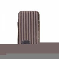 Style for mobile Bugatti Twin Size S - Tasche für Mobiltelefon - Kalbsleder - Brown Stripe - für LG KM570, Nokia 27XX, 52XX, C1, C2, C3, C5, X3, X6, Samsung GT S3370, Wave 525, 723 (07731)